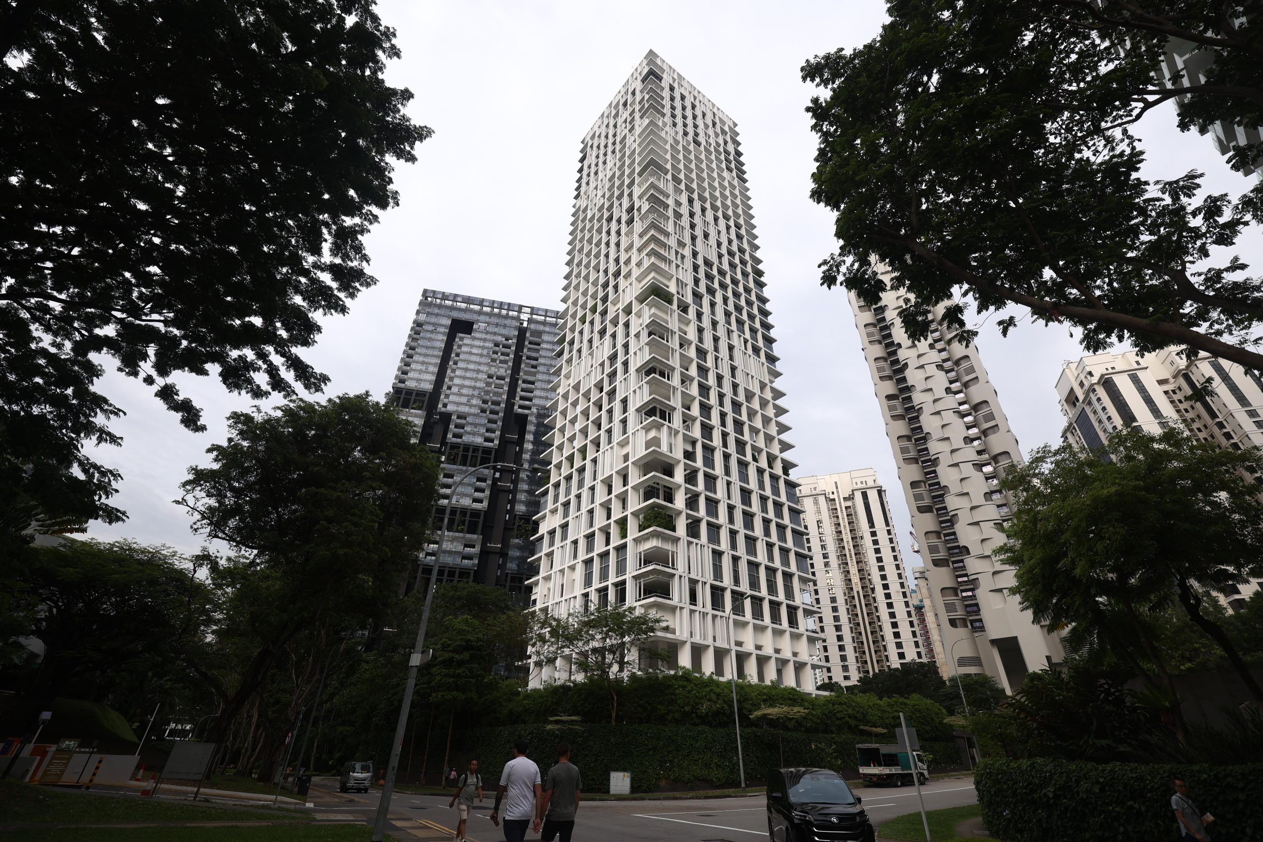 嘉峰豪庭外观。位于阿摩园一带的豪宅项目嘉峰豪庭,曾创下本地最昂贵公寓单位纪录。(白艳琳摄)